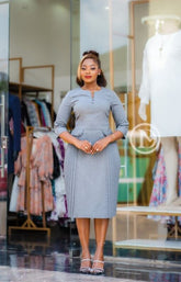 Elegant light grey official dress
